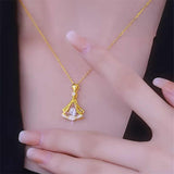 24K Gold Plated Fan Necklace
