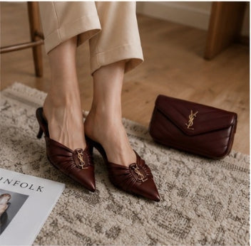 Luxury Burgundy Heels & Clutch Set | طقم كعب وحقيبة فاخر باللون العنابي |