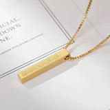 Islamic Ayat ul Kursi  Bar Pendant Necklace