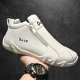 Luxury Round Toe Men Ankle Boots Light Slip